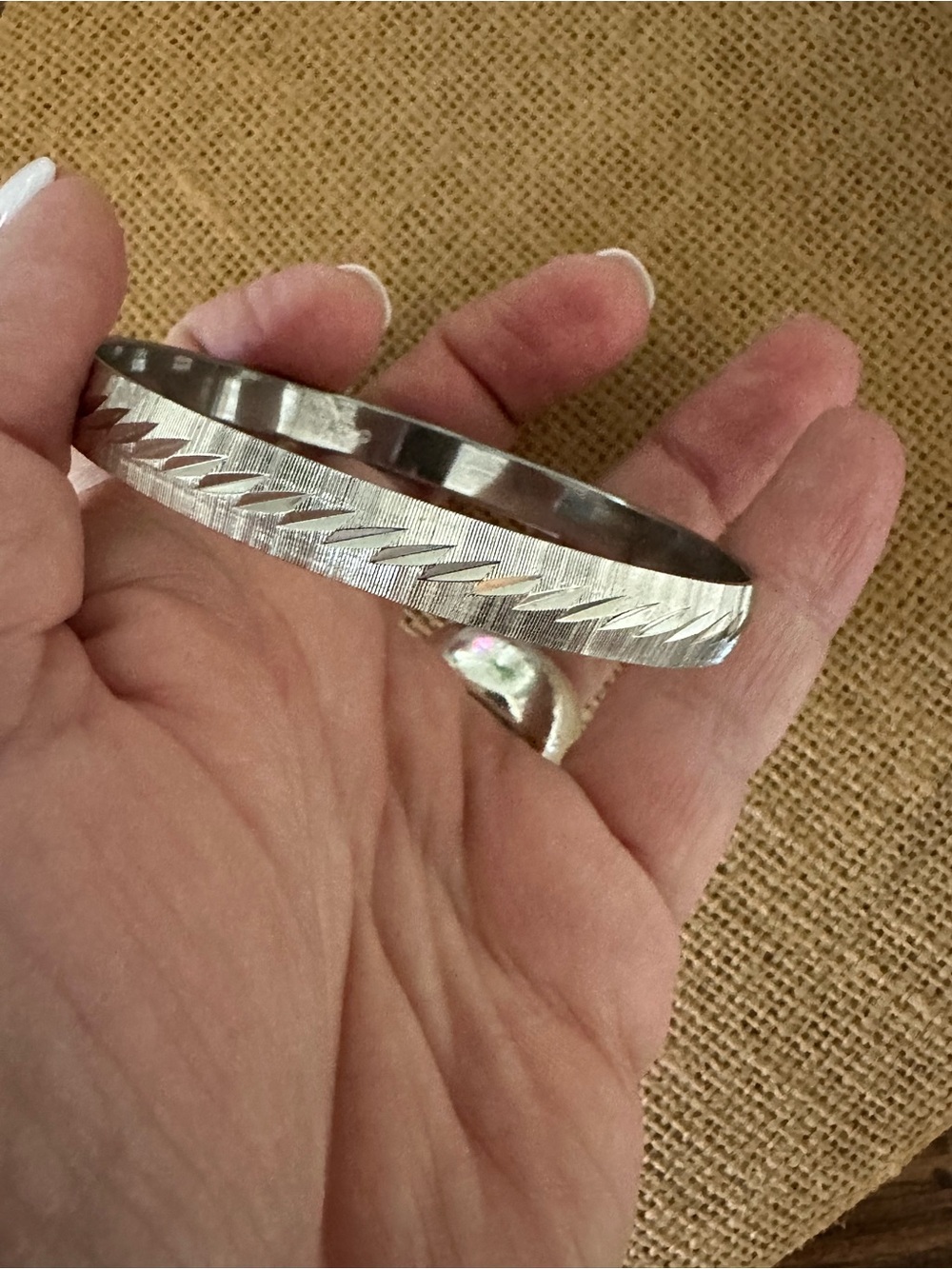 MONET Silver Metal Bangle Bracelet